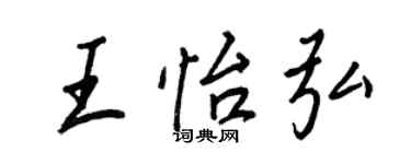 王正良王怡弘行书个性签名怎么写