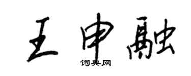 王正良王申融行书个性签名怎么写