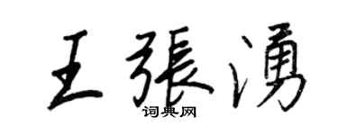 王正良王张涌行书个性签名怎么写