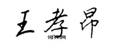 王正良王孝昂行书个性签名怎么写