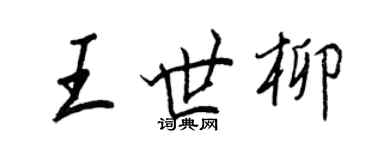 王正良王世柳行书个性签名怎么写