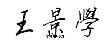 王正良王景学行书个性签名怎么写