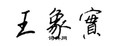 王正良王象实行书个性签名怎么写