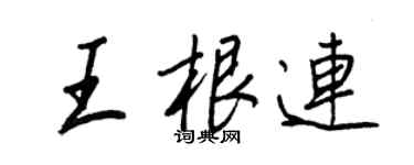 王正良王根连行书个性签名怎么写