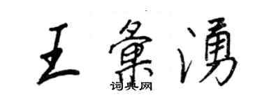 王正良王汇涌行书个性签名怎么写