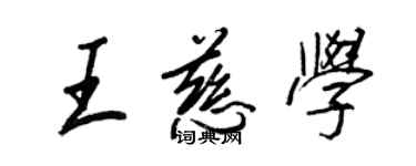 王正良王慈学行书个性签名怎么写
