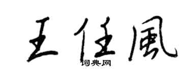 王正良王任风行书个性签名怎么写