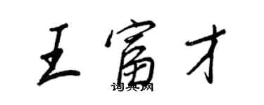王正良王富才行书个性签名怎么写