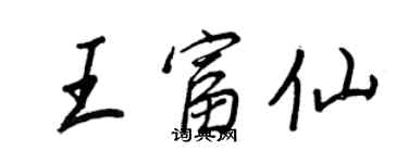 王正良王富仙行书个性签名怎么写