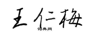 王正良王仁梅行书个性签名怎么写