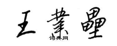 王正良王业垒行书个性签名怎么写