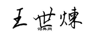 王正良王世炼行书个性签名怎么写