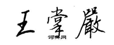 王正良王掌严行书个性签名怎么写