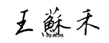 王正良王苏禾行书个性签名怎么写