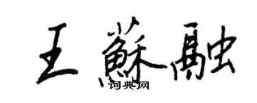 王正良王苏融行书个性签名怎么写