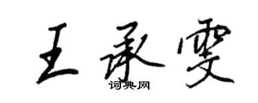 王正良王承雯行书个性签名怎么写