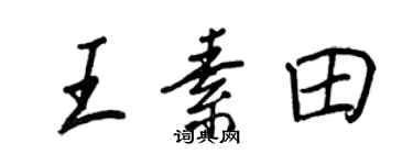 王正良王素田行书个性签名怎么写