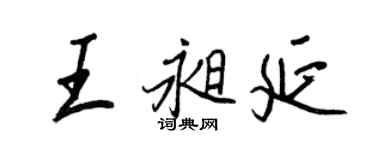 王正良王昶延行书个性签名怎么写