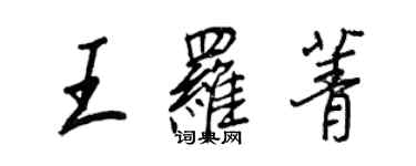 王正良王罗菁行书个性签名怎么写