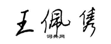 王正良王佩隽行书个性签名怎么写