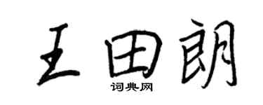 王正良王田朗行书个性签名怎么写