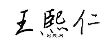王正良王熙仁行书个性签名怎么写