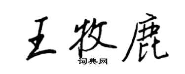 王正良王牧鹿行书个性签名怎么写