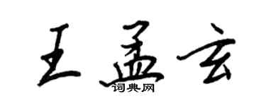 王正良王孟玄行书个性签名怎么写