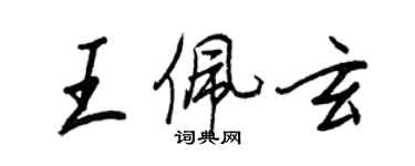王正良王佩玄行书个性签名怎么写