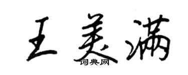 王正良王美满行书个性签名怎么写