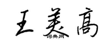 王正良王美高行书个性签名怎么写