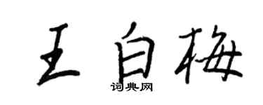 王正良王白梅行书个性签名怎么写