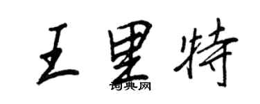 王正良王里特行书个性签名怎么写