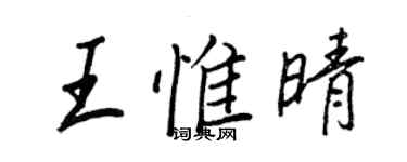 王正良王惟晴行书个性签名怎么写