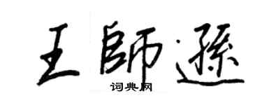 王正良王师逊行书个性签名怎么写