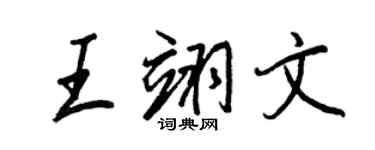 王正良王翊文行书个性签名怎么写