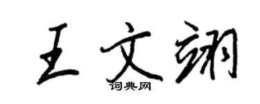 王正良王文翊行书个性签名怎么写