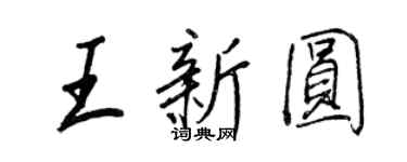 王正良王新圆行书个性签名怎么写