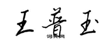 王正良王普玉行书个性签名怎么写