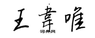 王正良王韦唯行书个性签名怎么写