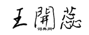 王正良王开蕊行书个性签名怎么写