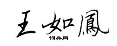 王正良王如凤行书个性签名怎么写