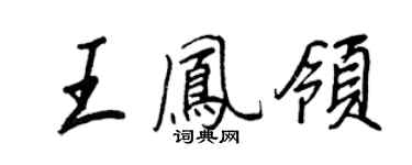 王正良王凤领行书个性签名怎么写