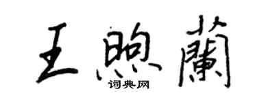 王正良王煦兰行书个性签名怎么写