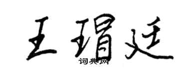 王正良王瑁廷行书个性签名怎么写