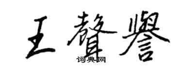 王正良王声誉行书个性签名怎么写