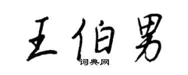 王正良王伯男行书个性签名怎么写