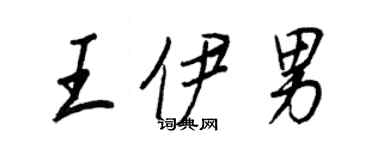 王正良王伊男行书个性签名怎么写