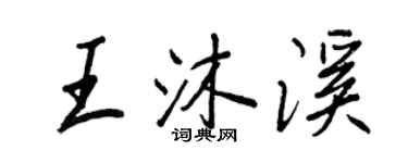 王正良王沐溪行书个性签名怎么写