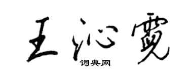 王正良王沁霓行书个性签名怎么写